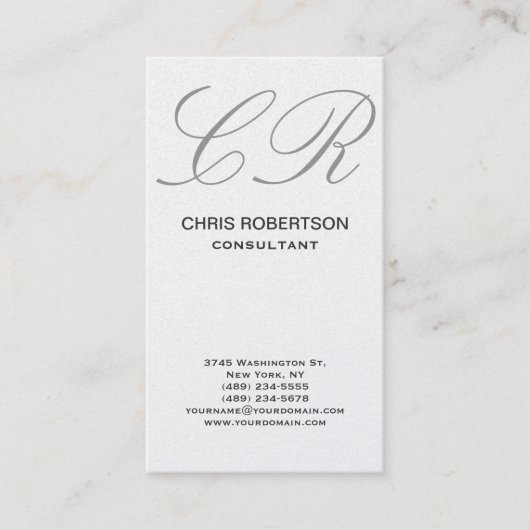 Gray Monogram Consultant Visitekaartje (Voorkant)