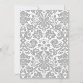 Gray Monogram Damask Bridal Shower Invitations Kaart (Achterkant)