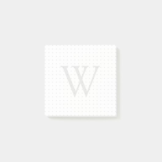 Gray Monogram Dot Grid Post-it® Notes (Voorkant)