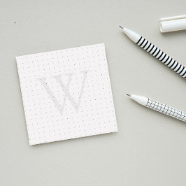 Gray Monogram Dot Grid Post-it® Notes