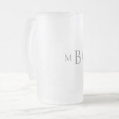 Gray Monogram Elegant Wedding Matglas Bierpul (Voorkant links)