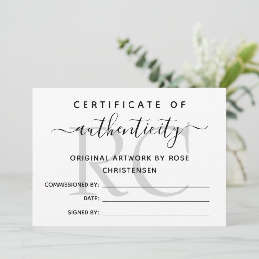 Gray Monogram Groter Certificaat van Authenticitei (Staand voorkant)