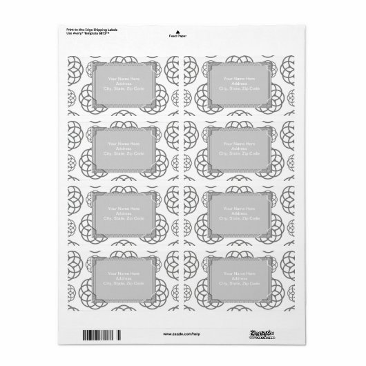 Gray Monogram Labels (Full Sheet)