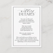 Gray Monogram Weddenschap - Versluitingskaart Informatiekaartje (Achterkant)