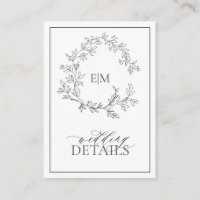 Gray Monogram Weddenschap - Versluitingskaart