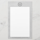Gray Monogram Wreath Briefpapier (Voorkant)