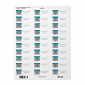 Gray Monogrammed Blauwgroen Blue Chevron Etiket (Full Sheet)