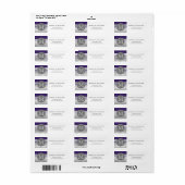 Gray Monogrammed Paars Chevron Etiket (Full Sheet)