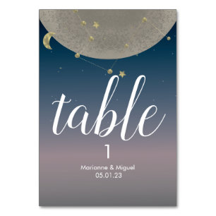 Gray Moon Constellation Ombre Sky Wedding Kaart