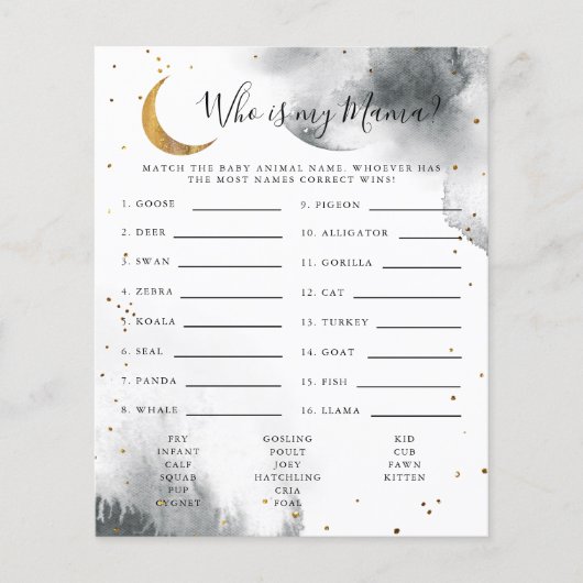 Gray Moon, mijn Baby shower-spel (Voorkant)