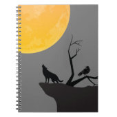 Gray Moon Wolf Raven Notes Notitieboek (Voorkant)