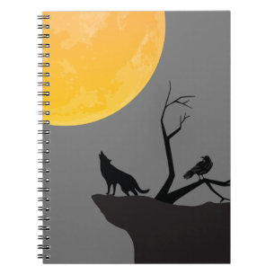 Gray Moon Wolf Raven Notes Notitieboek