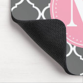 Gray Moroccan Lattice Pink Monogram Muismat (Hoek)