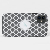Gray Moroccan Pattern met Monogram iPhone 5 Hoesje (Achterkant (horizontaal))