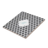 Gray Moroccan Pattern met Monogram Tile Trivet Tegeltje (Zijkant)