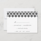 Gray Moroccan Pattern Wedding Party RSVP-kaarten RSVP Kaartje (Voorkant)