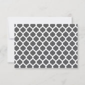 Gray Moroccan Pattern Wedding Party RSVP-kaarten RSVP Kaartje (Achterkant)