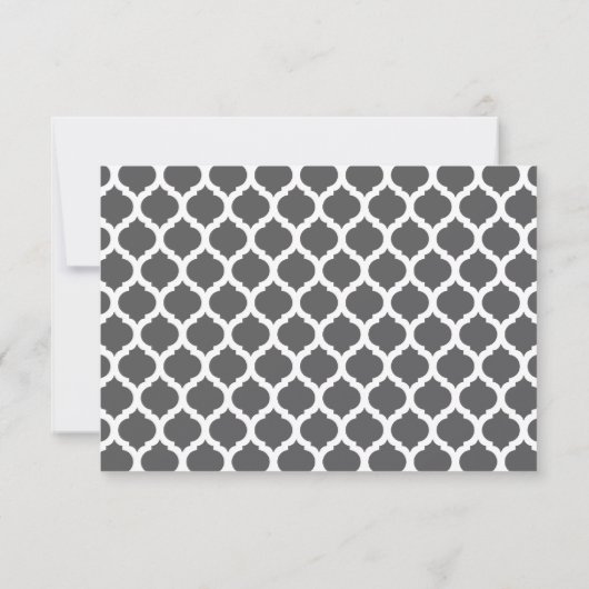 Gray Moroccan Pattern Wedding Party RSVP-kaarten RSVP Kaartje (Achterkant)