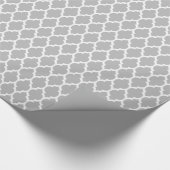 Gray Moroccan Quatrefoil Patroon #4 Cadeaupapier (Hoek)