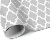 Gray Moroccan Quatrefoil Patroon #4 Cadeaupapier (Rol Hoek)