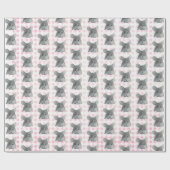 Gray Mouse op Gingham Cadeaupapier (Vlak)