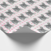 Gray Mouse op Gingham Cadeaupapier (Hoek)