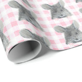 Gray Mouse op Gingham Cadeaupapier (Rol Hoek)