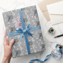 Gray Mouse op Polka Dots Cadeaupapier