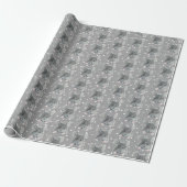 Gray Mouse op Polka Dots Cadeaupapier (Uitgerold)