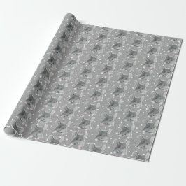 Gray Mouse op Polka Dots Cadeaupapier