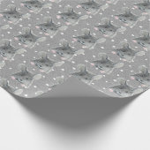 Gray Mouse op Polka Dots Cadeaupapier (Hoek)
