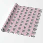 Gray Mouse op Polka Dots Cadeaupapier (Uitgerold)