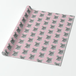 Gray Mouse op Polka Dots Cadeaupapier