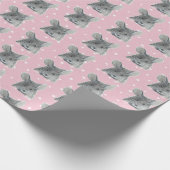 Gray Mouse op Polka Dots Cadeaupapier (Hoek)