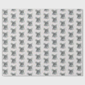 Gray Mouse op Polka Dots Cadeaupapier (Vlak)