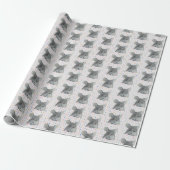 Gray Mouse op Polka Dots Cadeaupapier (Uitgerold)