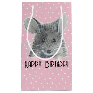 Gray Mouse op Polka Dots Klein Cadeauzakje