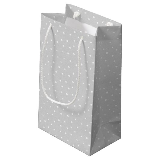Gray Mouse op Polka Dots Klein Cadeauzakje (Achterkant Gekanteld)