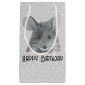 Gray Mouse op Polka Dots Klein Cadeauzakje (Voorkant)