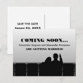 Gray Movie Theater Save the Date Briefkaart (Voorkant / Achterkant)