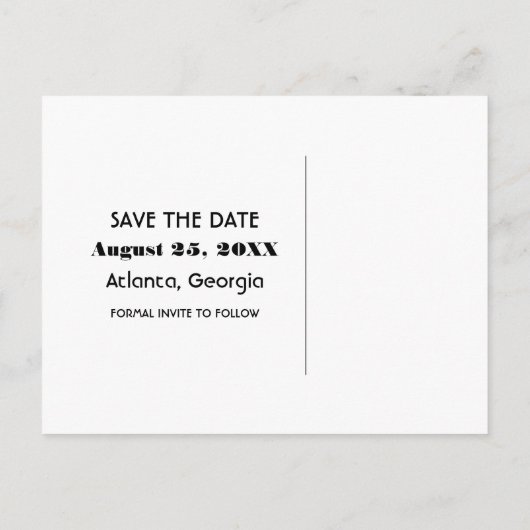 Gray Movie Theater Save the Date Briefkaart (Achterkant)