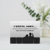 Gray Movie Theater Save the Date Briefkaart (Staand voorkant)