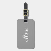 Gray Mr. en Mrs. bagagelabel voor haar (Voorkant verticaal)