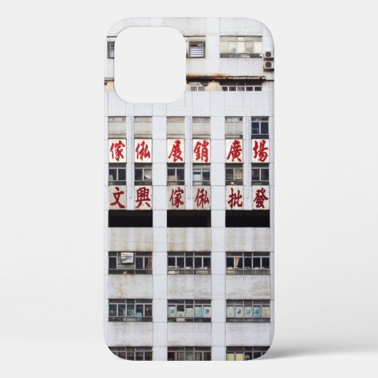 GRAY MULTISTORY BUILDING MET RED ORIENTAL SCRIPT Case-Mate iPhone CASE (Achterkant)