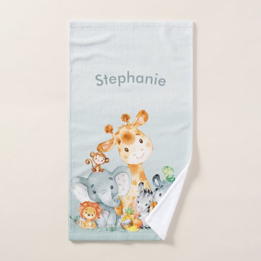 Gray Munt Waterverf Cute Safari Oerwouden Bad Handdoek (Handdoek)