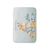 Gray Munt Waterverf Cute Safari Oerwouden Badmat (Voorkant Verticaal)