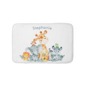 Gray Munt Waterverf Cute Safari Oerwouden Badmat (Voorkant)