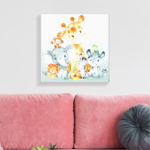 Gray Munt Waterverf Cute Safari Oerwouden Canvas Afdruk (Insitu (Woonkamer))