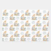 Gray Munt Waterverf Cute Safari Oerwouden Inpakpapier Vel (Voorkant)