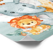 Gray Munt Waterverf Cute Safari Oerwouden Poster (Hoek)